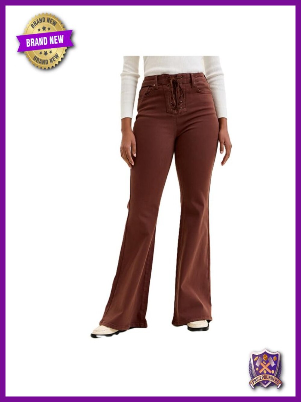Judy Blue High Rise Ultra Flare Jeans with Lace-Up Detail